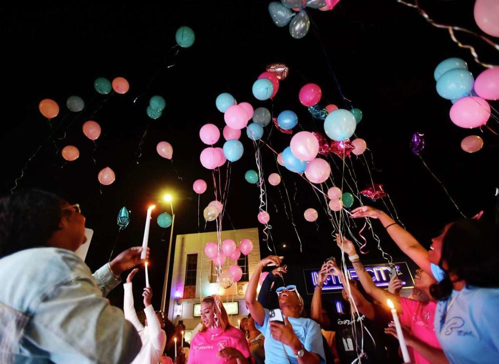 Balloon release at Brianna McKoy's Vigil