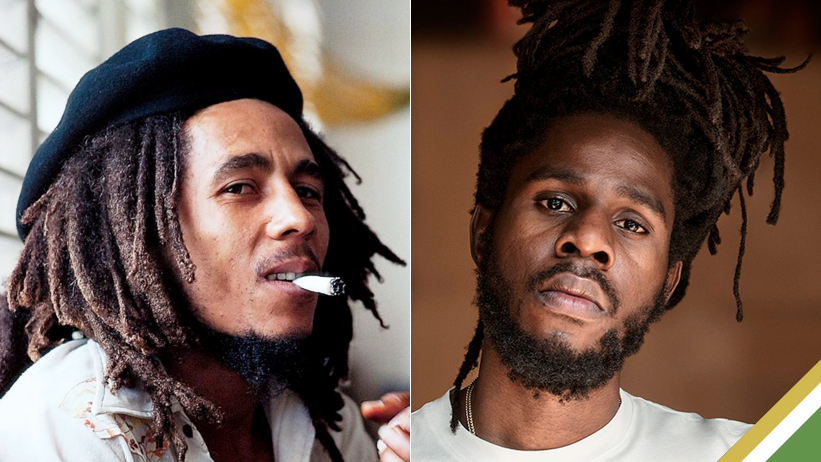(L-R) Bob Marley, Chronixx