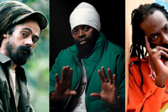 (L-R) Damian Marley, Bugle, Buju Banton