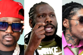 (L-R) Busy Signal, Skatta Burrell, Vybz Kartel