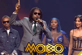 (L-R) Likkle Vybz, Vybz Kartel,Spice and Sidem Ozturk at the 2025 MOBO Awards